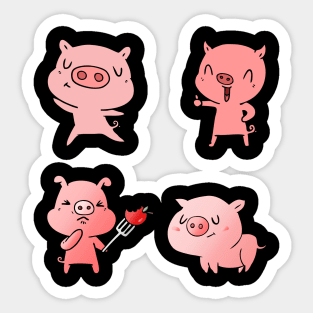 Cute Cartoon Pig Funny Gift Sticker